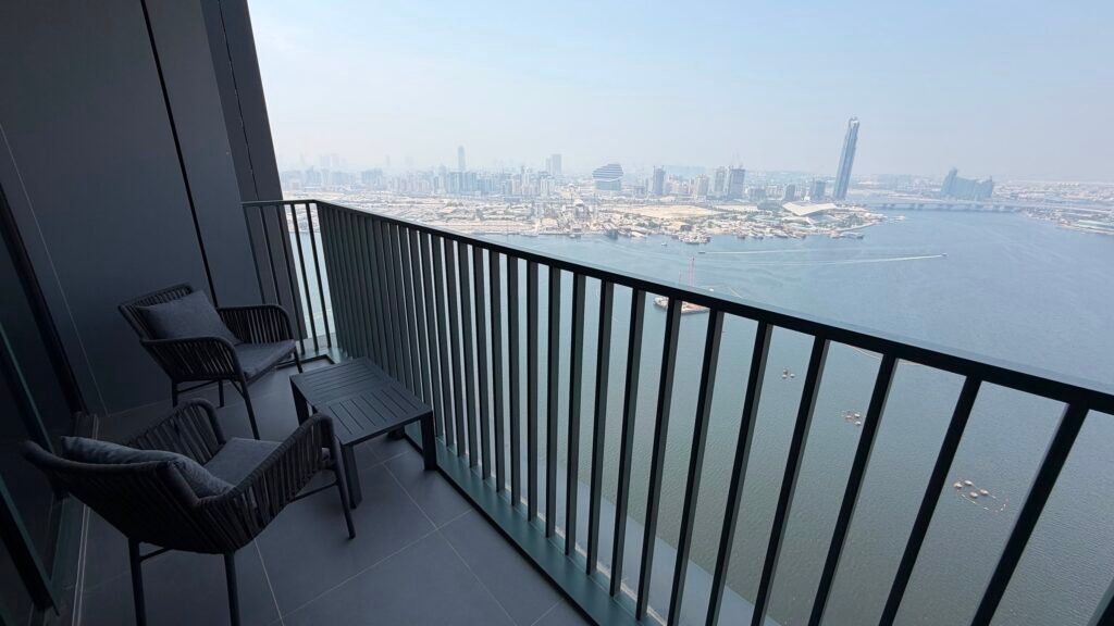 Creek Edge Tower 1 — 2 Bed — balcony with Dubai Creek view